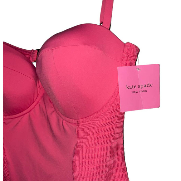 kate spade new york Women's Smocked Underwire One-Piece Swimsuit XL NWT - Picture 9 of 11